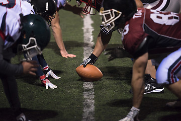 Image showing american football players are ready to start