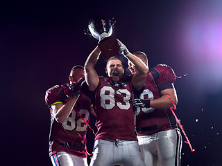 Image showing american football team celebrating victory