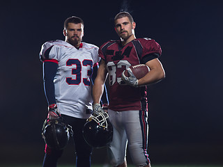 Image showing portrait of confident American football players