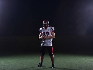 Image showing portrait of confident American football player