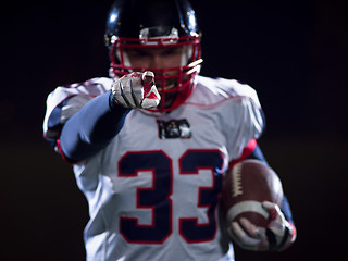 Image showing portrait of confident American football player