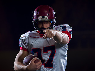 Image showing portrait of confident American football player