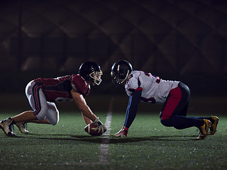 Image showing american football players are ready to start