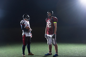 Image showing portrait of confident American football players