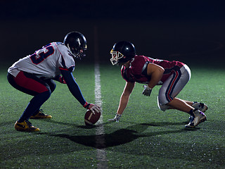 Image showing american football players are ready to start