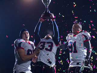 Image showing american football team celebrating victory