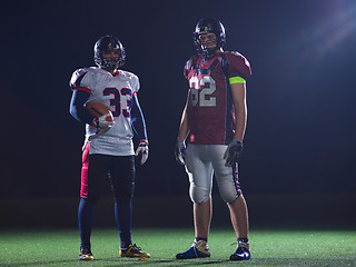 Image showing portrait of confident American football players