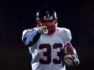 Image showing portrait of confident American football player