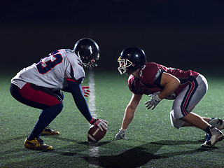 Image showing american football players are ready to start
