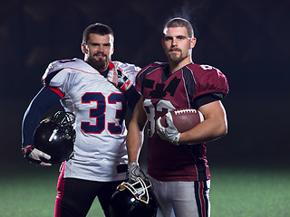 Image showing portrait of confident American football players