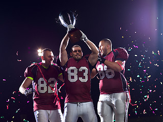 Image showing american football team celebrating victory