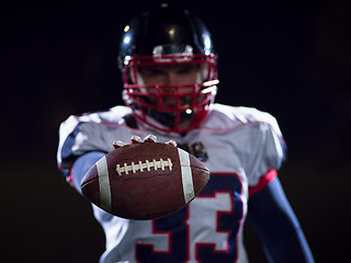 Image showing portrait of confident American football player