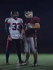 Image showing portrait of confident American football players