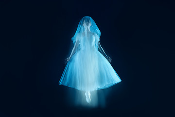 Image showing photo as art - a sensual and emotional dance of beautiful ballerina through the veil