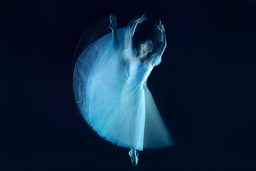 Image showing photo as art - a sensual and emotional dance of beautiful ballerina through the veil