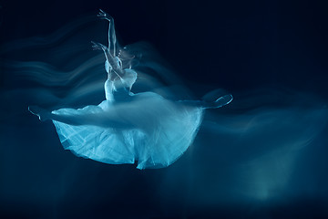 Image showing photo as art - a sensual and emotional dance of beautiful ballerina through the veil