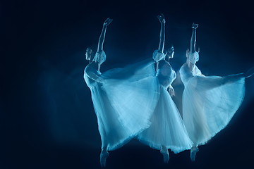 Image showing photo as art - a sensual and emotional dance of beautiful ballerina through the veil