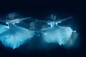 Image showing photo as art - a sensual and emotional dance of beautiful ballerina through the veil