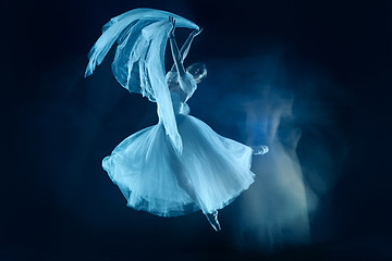 Image showing photo as art - a sensual and emotional dance of beautiful ballerina through the veil