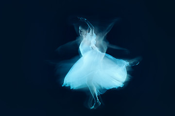 Image showing photo as art - a sensual and emotional dance of beautiful ballerina through the veil