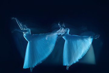 Image showing photo as art - a sensual and emotional dance of beautiful ballerina through the veil