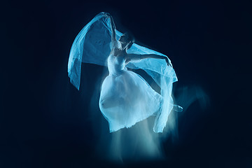 Image showing photo as art - a sensual and emotional dance of beautiful ballerina through the veil