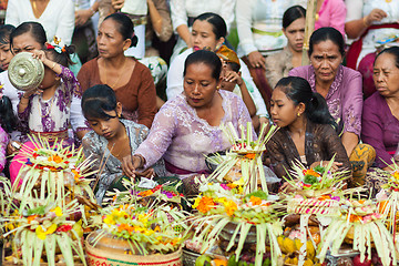 Image showing Bali, Indonesia - Feb 2, 2012 - Hari Raya Galungan and Umanis Galungan holiday fesival parade - the days to celebrate the victory of Goodness over evil, on February 2nd 2012 on Bali, Indonesia