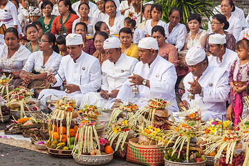 Image showing Bali, Indonesia - Feb 2, 2012 - Hari Raya Galungan and Umanis Galungan holiday fesival parade - the days to celebrate the victory of Goodness over evil, on February 2nd 2012 on Bali, Indonesia