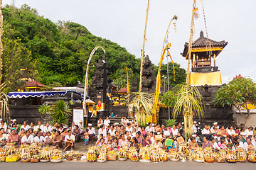 Image showing Bali, Indonesia - Feb 2, 2012 - Hari Raya Galungan and Umanis Galungan holiday fesival parade - the days to celebrate the victory of Goodness over evil, on February 2nd 2012 on Bali, Indonesia