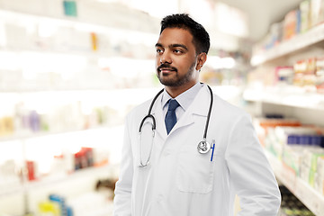 Image showing indian male doctor with stethoscope