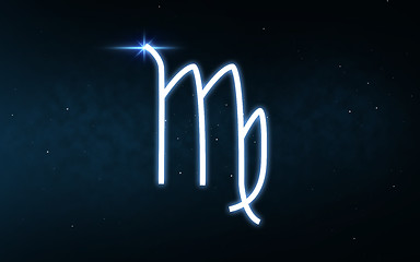 Image showing virgo sign of zodiac over night sky and stars