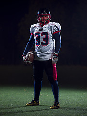 Image showing portrait of confident American football player