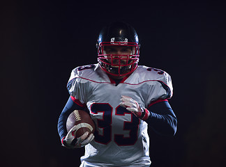 Image showing portrait of confident American football player