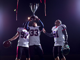 Image showing american football team celebrating victory