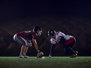 Image showing american football players are ready to start