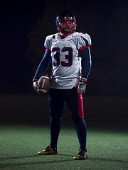 Image showing portrait of confident American football player