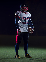 Image showing portrait of confident American football player