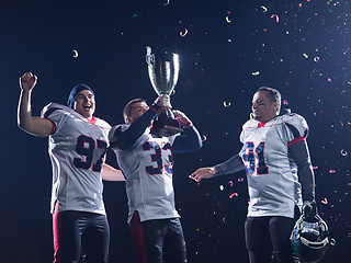 Image showing american football team celebrating victory