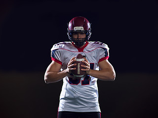 Image showing portrait of confident American football player