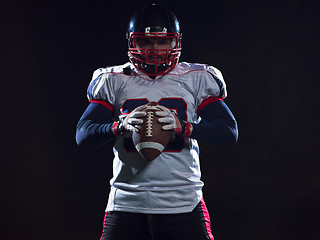 Image showing portrait of confident American football player