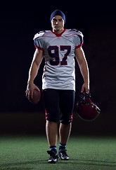 Image showing portrait of young confident American football player