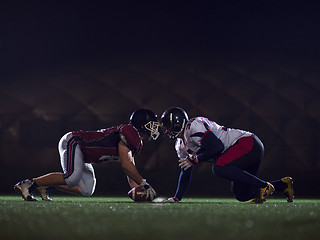 Image showing american football players are ready to start