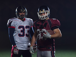 Image showing portrait of confident American football players