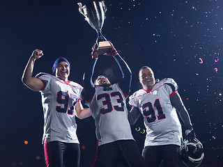 Image showing american football team celebrating victory