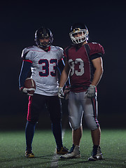 Image showing portrait of confident American football players