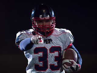 Image showing portrait of confident American football player