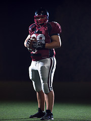 Image showing portrait of confident American football player