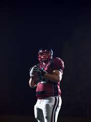 Image showing portrait of confident American football player