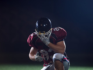 Image showing portrait of young confident American football player