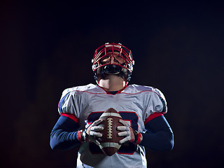 Image showing portrait of confident American football player